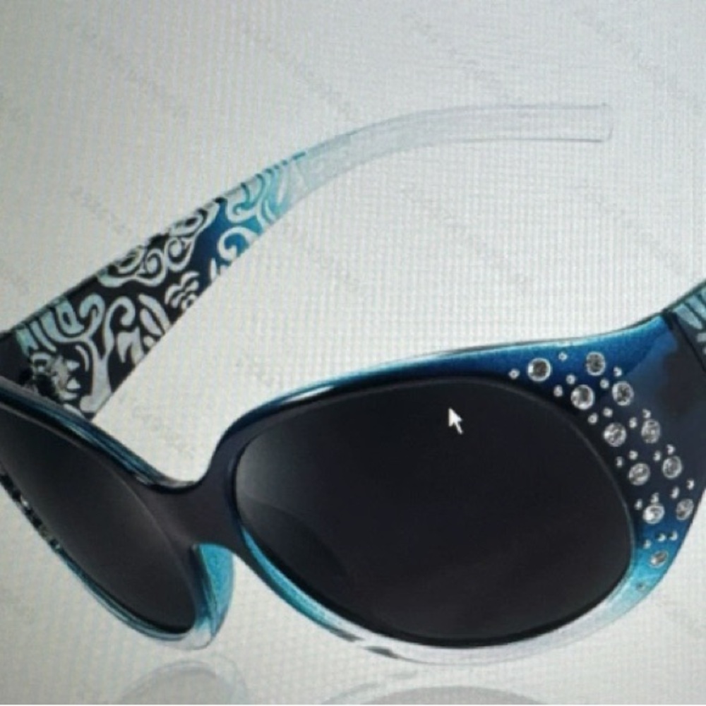 Elegant Black and Blue Embellished Sunglasses